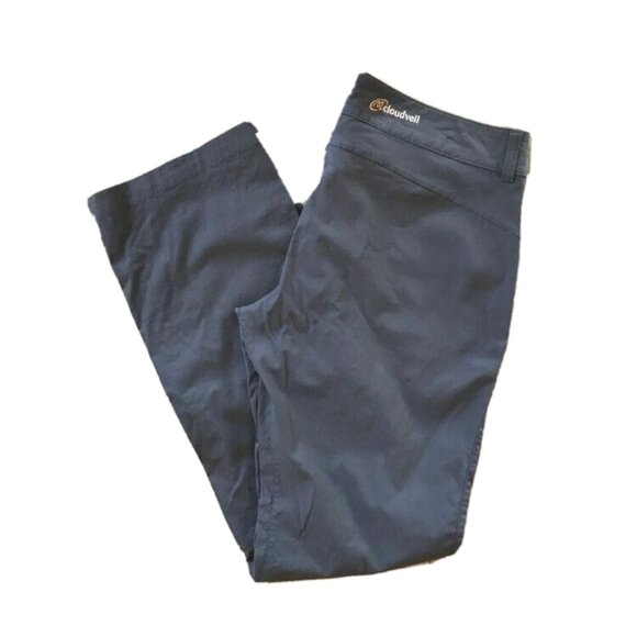 CLOUDVEIL Womens Large Nylon Blend Pants Gray Straight Roll Tab Legs Mid Rise - Picture 1 of 9